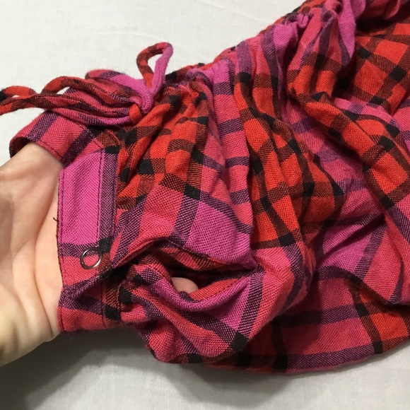 NWT We The Free “Red Combo” Plaid Top MEDIUM - Picture 10 of 14